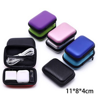 Boîte de rangement pour écouteurs, chargeur, câble, en plastique EVA, logo de marque personnalisé, robuste, 12 cm, pour le rangement de petits objets