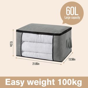 Wardrobe Closet Quilt Storage Bag Non-woven Clothes Organizer Bag <b>Large</b> Capacity Moving Luggage Packing Bag - Product Image 4