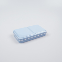 Art Kreation Pastellblau Premier Weißblech-Aquarellpalette Box Farbenfroh 12 Stück Halbe Tiegel 12x7x2cm für Aquarellmalerei