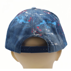 Gorra Snapback 100% Denim con Diseño de <span class=keywords><strong>Miami</strong></span> Beach, Bordado, Estilo Denim, Ajustable, con Visera Plana y Patrón de Dibujos Animados - Product Image 5