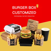 Boîtes d'emballage en papier pour hot-dogs, série de boîtes jetables pour frites, ailes de poulet et hamburgers à emporter