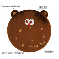 Coussin de siège en mousse à mémoire de forme dessin animé mignon coussin de chaise oreillers lombaires arrondis pour bureau à domicile ou utilisation en voiture