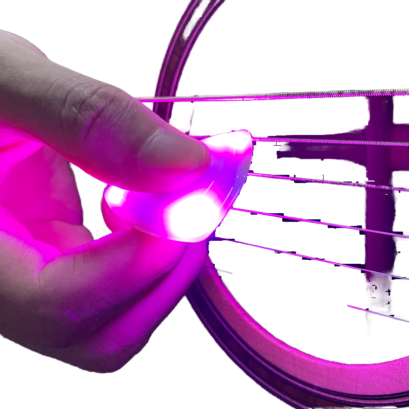 Glowing LED Light Electric Guitar Picks Touch Luminous Plectrum Accessory for Bass & Ukulele Effects Type