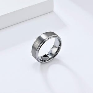 Tungsten Steel Cross <b>Ring</b> 8mm Black Laser Engraved Fashion Simple Design Women's Gift Jewelry - Product Image 3