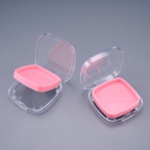 Cofanetto Quadrato <span class=keywords><strong>in</strong></span> Plastica per <span class=keywords><strong>Polvere</strong></span> Compatta con Coperchio <span class=keywords><strong>Trasparente</strong></span> e Base a Due Strati, per Fondotinta e Illuminante, per Cosmetici - Product Image 4