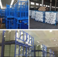 Étagère de stockage industrielle personnalisée bleue pliable et empilable pour rouleaux textiles et pneus en entrepôt