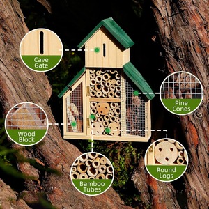 Casa <span class=keywords><strong>de</strong></span> Abejas Colgante <span class=keywords><strong>de</strong></span> Madera para Decoración <span class=keywords><strong>de</strong></span> Jardín, Hotel para Insectos, para <span class=keywords><strong>Mariposas</strong></span> y Mariquitas, <span class=keywords><strong>Refugio</strong></span> <span class=keywords><strong>de</strong></span> Bambú para Mascotas - Product Image 6