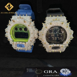 Montres VVS Moissanite+Diamond Bust Down DW6900 pour hommes avec boîtier à lunette, épines, bijoux de luxe, bracelet en argent 925, boucle à fermoir - Product Image 2