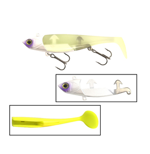 Leurre de pêche <span class=keywords><strong>Black</strong></span> <span class=keywords><strong>Minnow</strong></span> 25g/40g/60g/80g Easy Shiner, leurre souple, tête de jig à queue en T, appât souple, wobbler, pêche au brochet, leurre souple - Product Image 2