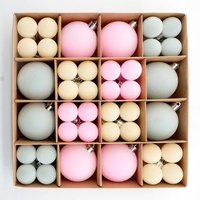 Boules de Noël en PET floquées, 72 pièces, 6/3 cm, décorations de Noël pour arbre, décorations festives, modèle