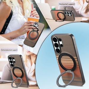 เคสโทรศัพท์มือถือแม่เหล็กแบบหมุนได้คุณภาพสูงสำหรับ Samsung S24 S26 ultra A17 A37 ป้องกันการกระแทก พร้อมขาตั้ง ฝาหลังแบบด้าน - Product Image 5