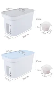 Haixin 10kg High Value Plastic Rice Storage Container Box Rice Noodle Bucket With A Measuring Cup