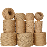 Corde torsadée à 3 plis 100% fil de sisal de chanvre naturel 100m 200m fil de corde à billes pour emballage de bricolage