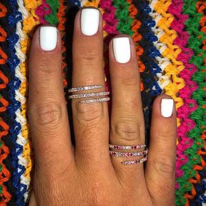 Promotion Rose Gold Pastel Colorful Jewelry White pink Red Cz Triple Wrap <strong>Ring</strong> Fashion Women <strong>Full</strong> <strong>Finger</strong> Jewelry - Product Image 1