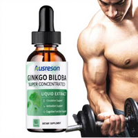 Ausreson OEM Vitamines, Extrait de Feuille de Ginkgo Biloba et de Ginseng, Boisson Liquide, Complément Cérébral, Gouttes Liquides de Ginseng et Ginkgo Biloba
