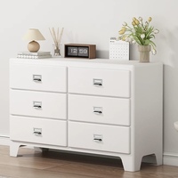 Commode bleu marine à 6 tiroirs |   Coffre de rangement moderne en acier rembourré avec une construction robuste et une grande capacité pour le salon