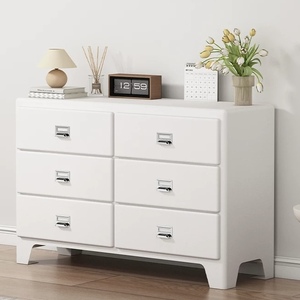 Comò a 6 cassetti blu navy |   Baule Contenitore Moderno in Acciaio Imbottito con Struttura Resistente e Grande Capacità per Soggiorno - Product Image 3