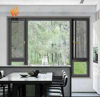 Ventana Abatible de PVC con Acabado en Madera Personalizado, Rejilla Decorativa y Doble Vidrio Bajo Emisivo para Renovación de Villas y Viviendas