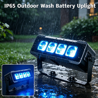 Projecteur LED PAR 4x20W RGBWAUV 6-en-1 IP65 étanche DMX sans fil Wi-Fi sur batterie pour extérieur, parc, jardin