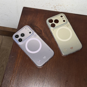 เคสโทรศัพท์แม่เหล็กผิวด้านลายดอกไม้กลิตเตอร์หรูหราสำหรับ iPhone 17 PRO MAX 16 Pro 15 Pro - Product Image 3