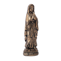 3 pouces Catholique Bronze Notre Dame de Lourdes Statue Résine Sculpture Décoration Bronze Notre Dame de Lourdes Figurine Cadeau Religieux