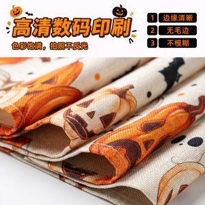 Mantel de poliéster rectangular con estampado de calabaza y fantasma para Halloween, decoración para fiestas, de Lamp Fairy - Product Image 2