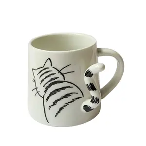 Benutzer definierte 3D niedlichen Cartoon Keramik Kaffeetassen, geprägte Hund Elefant Katze Frosch Faultier Meerjungfrau Einhorn Panda Kaninchen Donut Milch Tee tasse