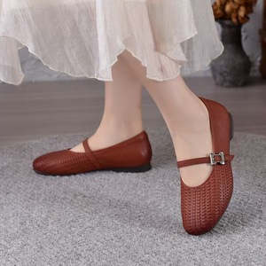Women's Summer <b>Spring</b> Autumn Soft Solid Anti-Slippery <b>Boots</b> Walking Shoes Slippers Women's Soft Leather Slip-On Slippers - Product Image 2