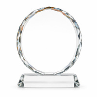 Plaque de récompense en cristal octogonal gravée au laser personnalisée HBL, trophée en cristal transparent vierge pour souvenir d'entreprise