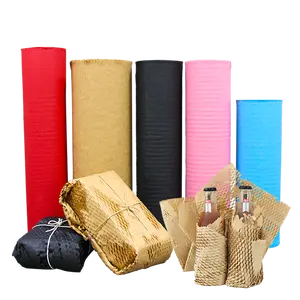 The Degradable Paper Air Cushion Machine Kraft Honeycomb Paper Packing Logistics Packaging Material for shockproof protection