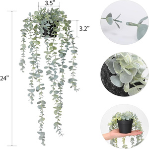 <span class=keywords><strong>Plante</strong></span> <span class=keywords><strong>murale</strong></span> artificielle suspendue, Mandala Eucalyptus, <span class=keywords><strong>plante</strong></span> en pot, lierre vert, couronne de fleurs, plantes décoratives en pot - Product Image 6
