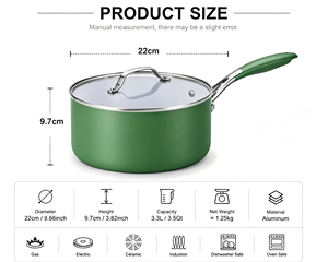 <span class=keywords><strong>Cacerola</strong></span> con Revestimiento Cerámico, Tapa y Asa de Acero Inoxidable, Apta para Cocina de Inducción, <span class=keywords><strong>Horno</strong></span> y Todo Tipo de Estufas - Product Image 2