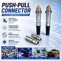 Connecteur compact de petite taille série 0B UHUB, système de connexion rapide à poussoir-tireur circulaire en métal pour appareil électronique