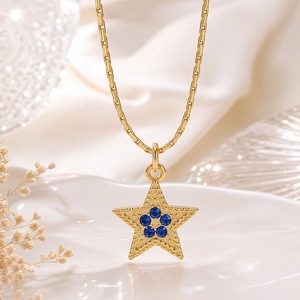 yunnique Women's 18K Gold Plated Star Pendant Necklace With Zircon Inlay For Gift Leisure Wear - Product Image 4