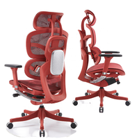 Chaise de bureau de direction haut de gamme de luxe moderne, design ergonomique en maille, pivotante, dossier haut, appui-tête 3D réglable, robuste