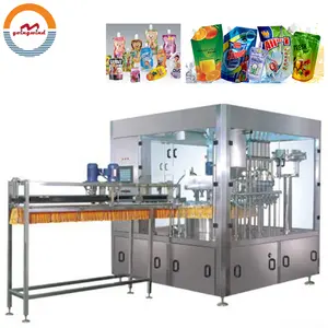 Automatic premade stand up pouch liquid filling and sealing packing machine auto doypack bag rotary packaging equipment for sale