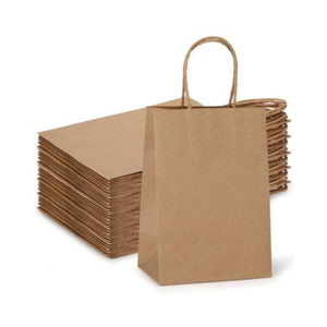 Best-seller Sac en papier kraft écologique avec logo personnalisable style classique pour les achats à emporter au prix d'usine - Product Image 5