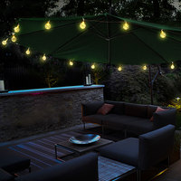 Guirlande d'ampoules Globe G60 LED 18L Ampoules à billes transparentes pour usage intérieur/extérieur Parapluie solaire suspendu étanche Lampes de jardin