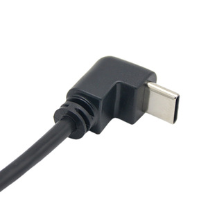 Type C Right Angle Data <b>Cable</b> 0.5m <b>USB</b> To Type C Fast <b>Charging</b> For Camera Black PVC Braid Shielded - Product Image 2