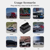 Rastreador GPS OBD2 4G LTE para Autos, Dispositivo de Rastreo de Vehículos en Tiempo Real, Mini Puerto OBD Plug & Play con Gestión de Flota