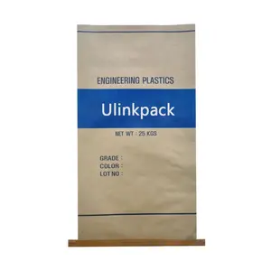 empty Customized 25kg kraft paper plastic composite bag paper poly bag