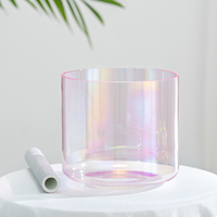 Bol chantant en quartz rose cosmique Jinfang 432Hz/440Hz pour la méditation et le bain sonore - Cristal de quartz de haute pureté
