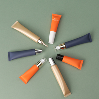 Crème contour des yeux personnalisée 20g 10ml Tube d'emballage en plastique pressé de crème contour des yeux de couleur de lèvre de tube vide cosmétique avec tête de vibration en céramique