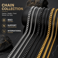 Chaîne cubaine en acier inoxydable, hypoallergénique, inaltérable, bijoux de mode pour hommes et femmes, chaînes pour la fabrication de colliers