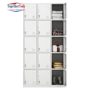 Estructura Desmontable Moderna y Ecológica con Recubrimiento en Polvo, Armario de Almacenamiento de Acero Laminado en Frío de 15 Puertas con Cerradura para Oficina o Apartamento - Product Image 3