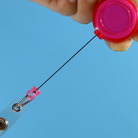 Cordon de sécurité rétractable argenté en nylon pour badge d'identification, porte-carte nominatif, porte-clés et clips anti-perte