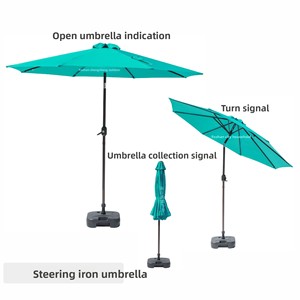 Sombrilla Grande de Hierro Forjado y Aleación de Aluminio para Balcón, Patio y Cafeterías, Modelo de Parasol con Poste Central de Hierro para Exteriores - Product Image 4