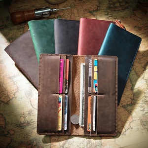 Low MOQ Custom Luxury <b>Card</b> <b>Holder</b> Cowhide Bifold Clutch Purse Genuine Leather Mens <b>Wallet</b> with Zipper - Product Image 6