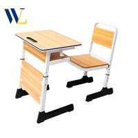 Bureau et chaise individuels pour élèves de collège et autres classes, avec un design écologique et durable, pour salles d'étude