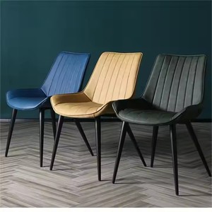 Hogar Muebles Modernos Colorido PU Cuero Tapizado Hotel Restaurante Sillas para Comedor - Product Image 1